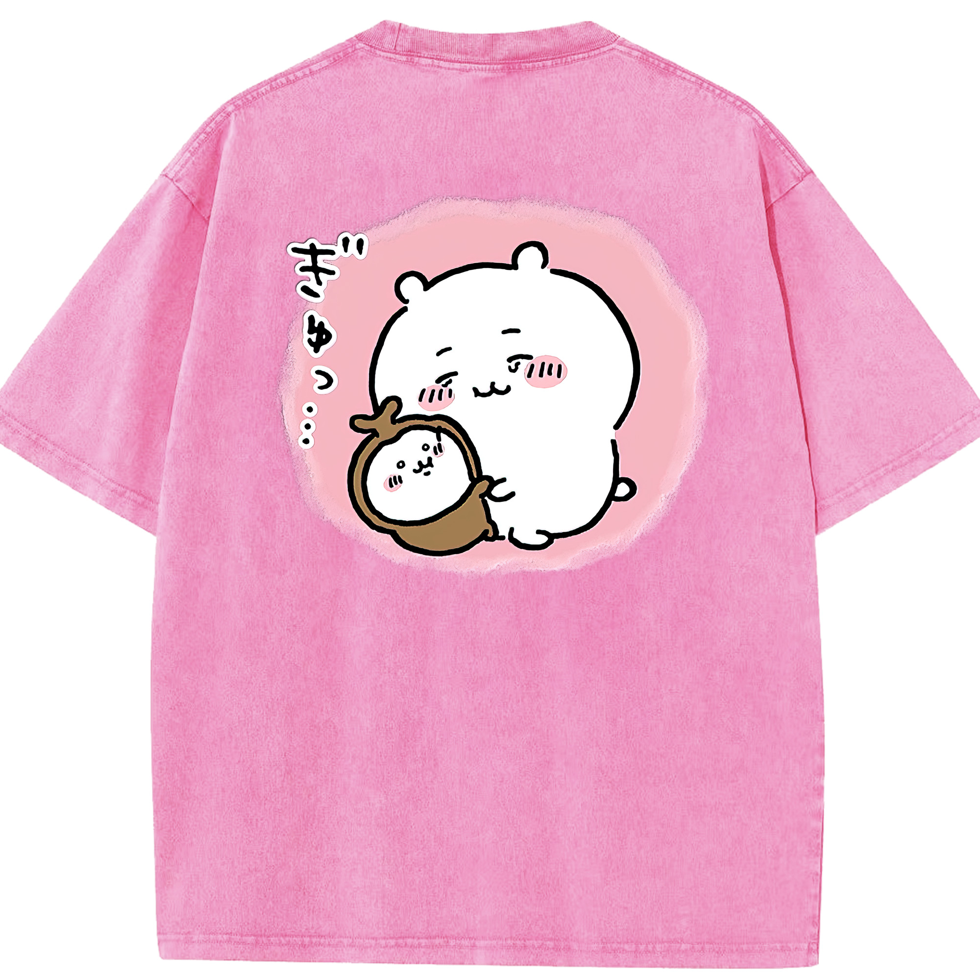 （画像用） ちいかわ ちいかわ Chii-kawa chiikawa 綿100% ヴィンテージ風 半袖Tシャツ（背面プリント）